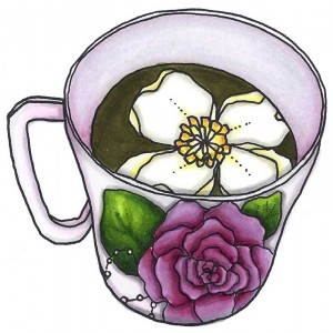 Catherine Scanlon Cling Mount Stamp - Flower Teacup AGC0-2759