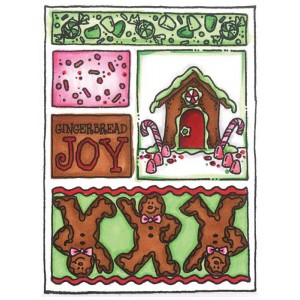 Carolee Jones Cling Mount Stamp - Gingerbread Mini Frame AGC2-103