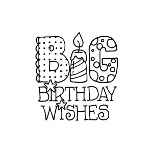 Carolee Jones Wood Mounted Stamp - Big Wishes H1-24