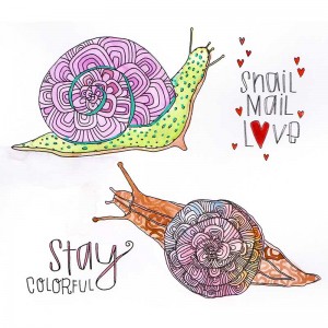 Catherine Scanlon Cling Mount Stamp Set - Colorful Snails CSCS-2812
