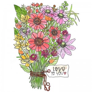 Catherine Scanlon Cling Mount Stamp - Love to You Bouquet AGC3-2827