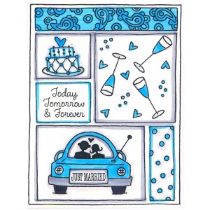 Darby New Cling Mount Stamp - Just Married Mini Frame AGC2-1047