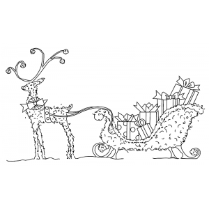 Michelle Masters Wood Mounted Stamp - Sleigh Topiary J2-2676