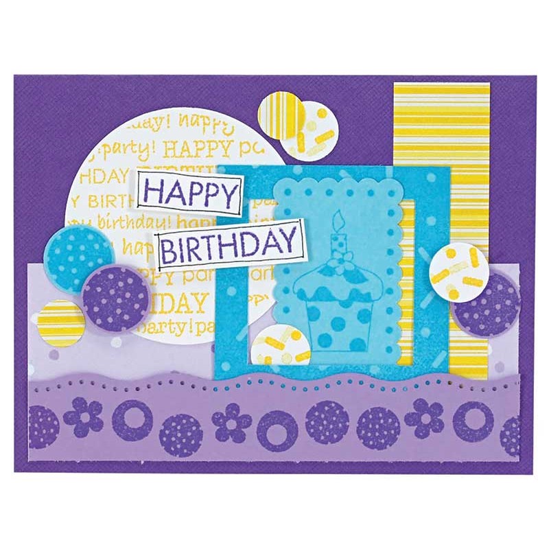 J. Clare Clear Stamps: Happy Birthday / Confetti Cupcake Collage Abilities  LC-2422