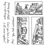 Carolee Jones Clear Stamps: Beauty Supplies Cluttered Cabinets SC-2448