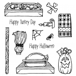 Carolee Jones Clear Stamps: Halloween & Thanksgiving What's Cookin' SC-2456