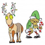 Len Peralta Cling Mount Stamps - Zombie Elf & Reindeer L-2804