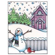 Carolee Jones Cling Mount Stamp - Winter Scene AGC1-985