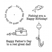 Carolee Jones Wheel Cling Stamp Set: Fishing Dad ASCS-007