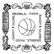 Carolee Jones Simple Squares - Basketball SC-2582