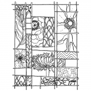 Catherine Scanlon Cling Mount Stamp - Small Nature Grid AGC1-2707