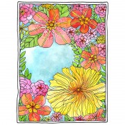 Catherine Scanlon Cling Mount Stamp - Open Floral Frame AGC3-2828