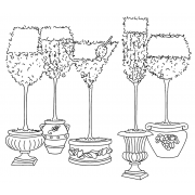 Michelle Masters Wood Mounted Stamp - Stemware Topiary H2-2639
