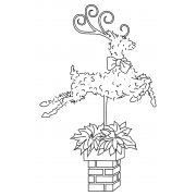 Michelle Masters Wood Mounted Stamp - Topiary Reindeer J2-2596