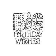 Carolee Jones Wood Mounted Stamp - Big Wishes H1-24