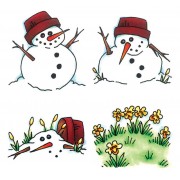 Carolee Jones Cling Mount Stamp Set - Melty Snowman L-1038