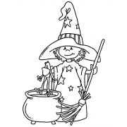 Carolee Jones Wood Mounted Stamp - Witch's Brew M1-2126