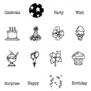 Carolee Jones Clear Stamps: Birthday & Sweets Little Pics SC-2442