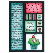 J. Clare Cling Mount Stamp - Happy Birthday Cutts Apart AGC3-2495