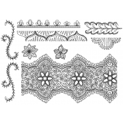 Nicole Tamarin Cling Mount Stamp Set - Indian Lace Borders NT-002