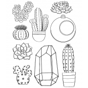 Nicole Tamarin Cling Mount Stamp Set - Succulents NT-024
